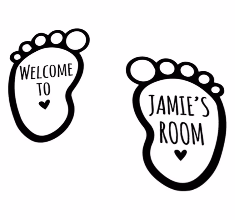 Tapis vinyle pour enfants empreintes de bébé avec nom - TenStickers