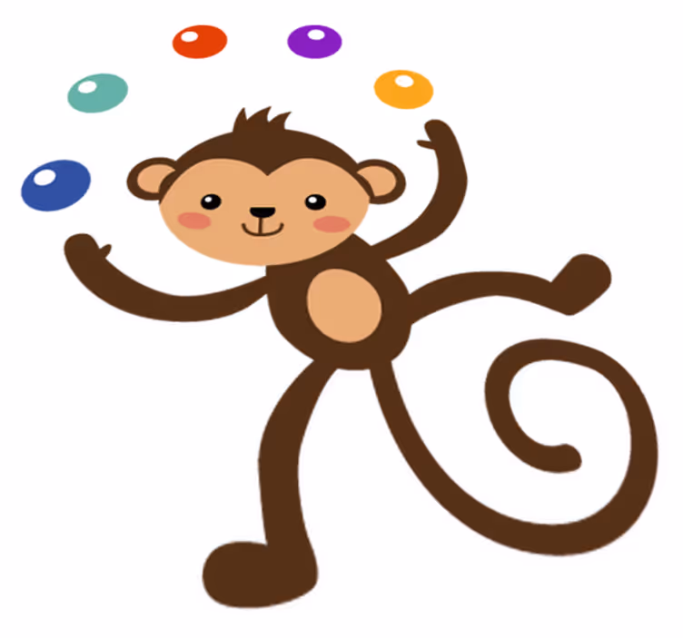 Tapis vinyle pour enfants singe jongleur - TenStickers