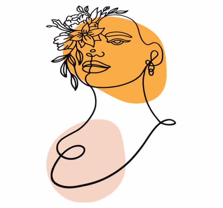 Tapis vinyle chambre portrait minimaliste de femme - TenStickers