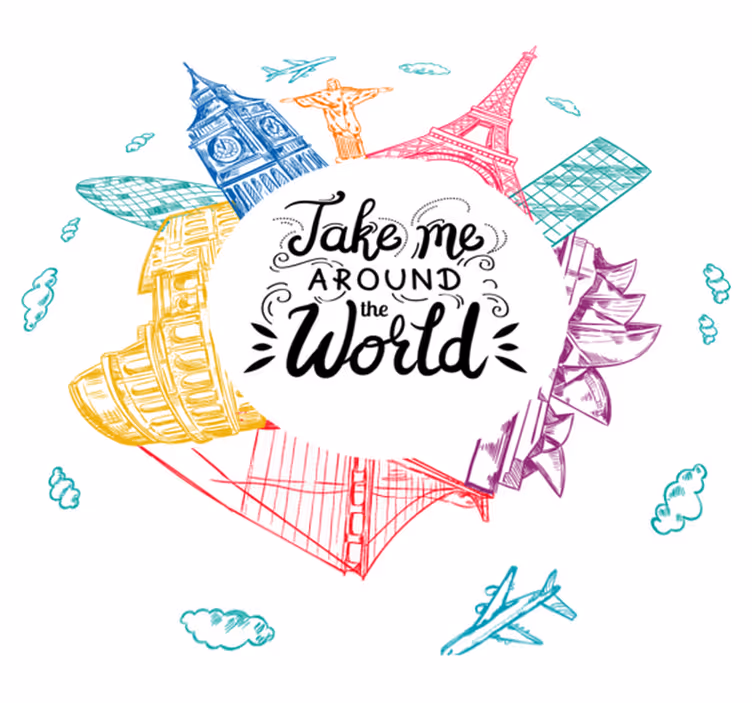 Tapis vinyle chambre joyaux du monde entier - TenStickers