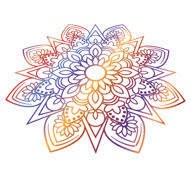 Tapis vinyle chambre mandala flamboyant vibrant - TenStickers
