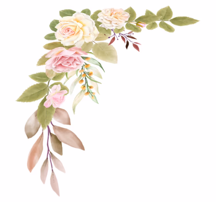 Tapis vinyle chambre roses pink et blanches - TenStickers