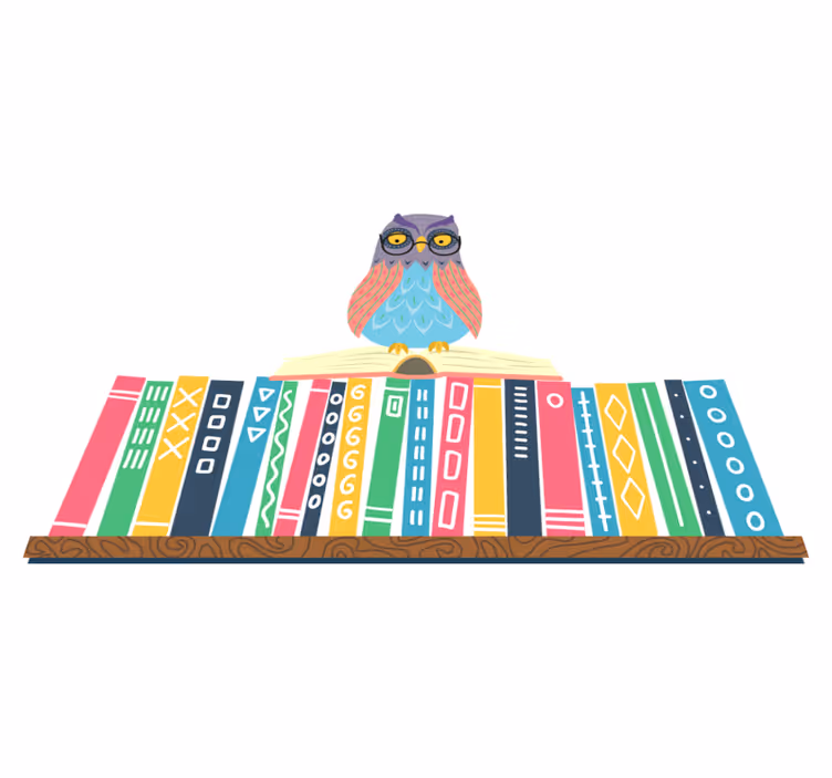 Tapis vinyle chambre hibou cartoon avec lunettes - TenStickers