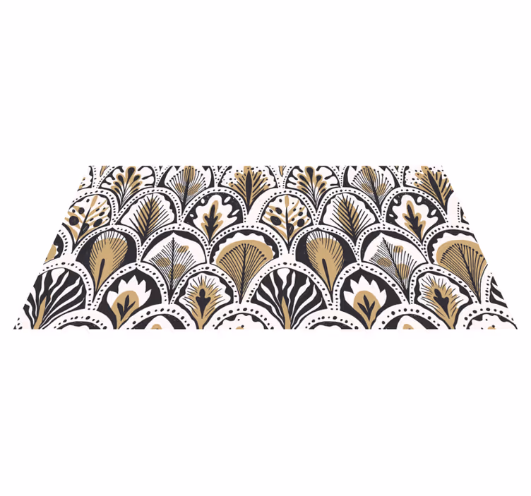 Tapis vinyle chambre motif éventails art déco - TenStickers