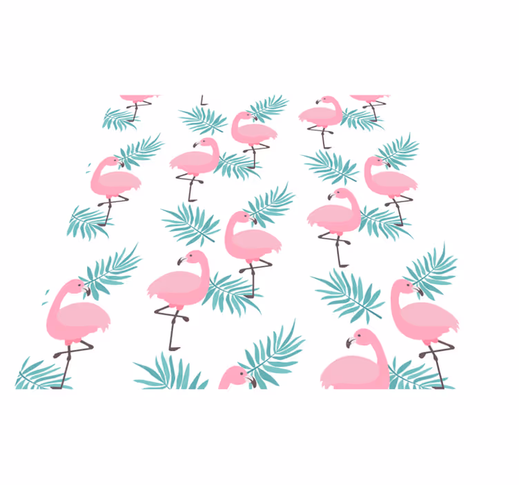 Tapis vinyle chambre motif flamenco tropical - TenStickers