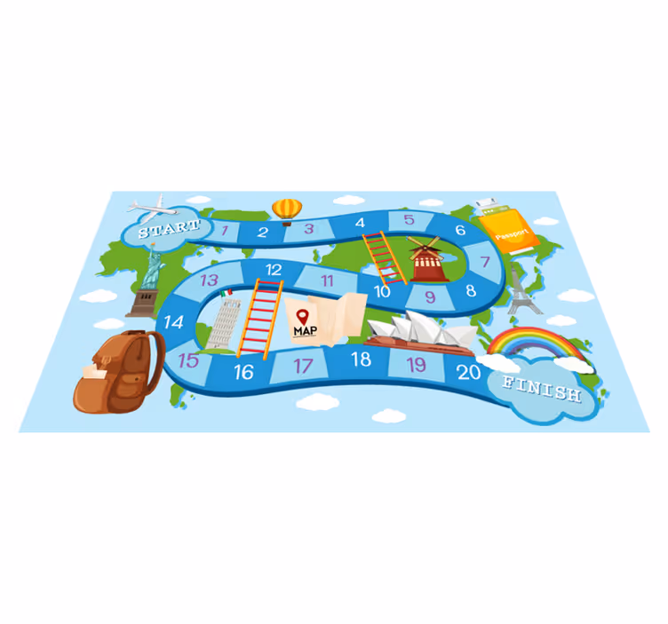 Tapis vinyle jeux autour du monde - TenStickers