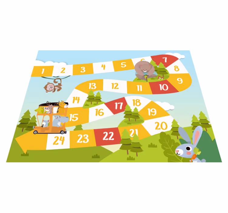 Tapis vinyle jeux animaux de dessins animés - TenStickers