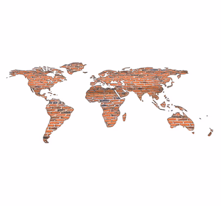 Tapis vinyle carte du monde en briques - TenStickers