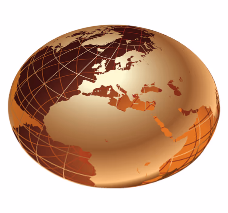 Tapis vinyle carte du monde dorée europe - TenStickers