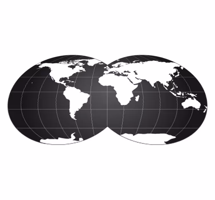 Tapis vinyle carte du monde décoratif double globe terrestre - TenStickers