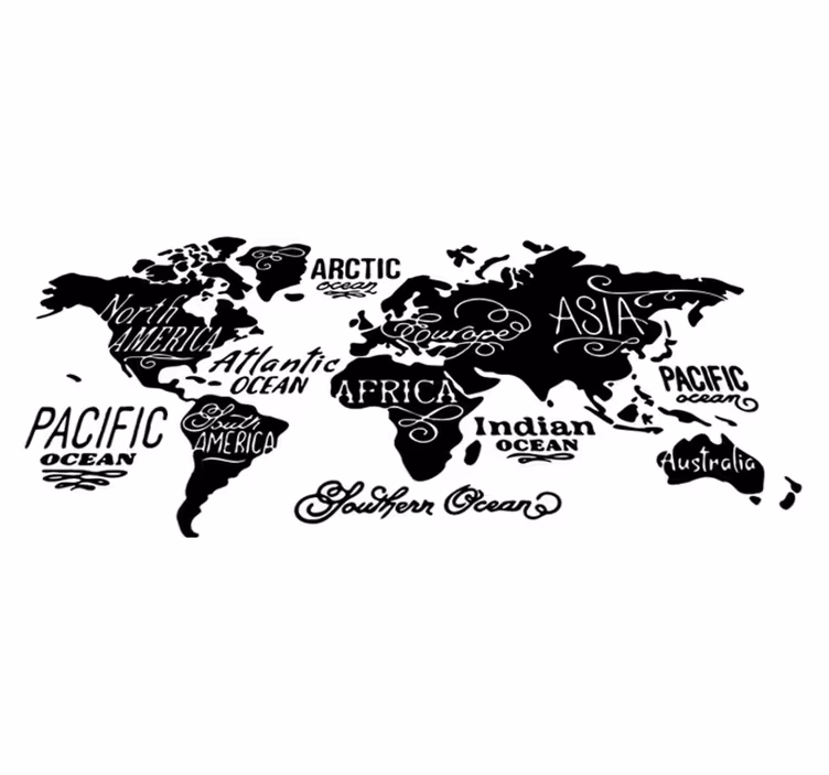 Tapis vinyle carte du monde avec détails - TenStickers