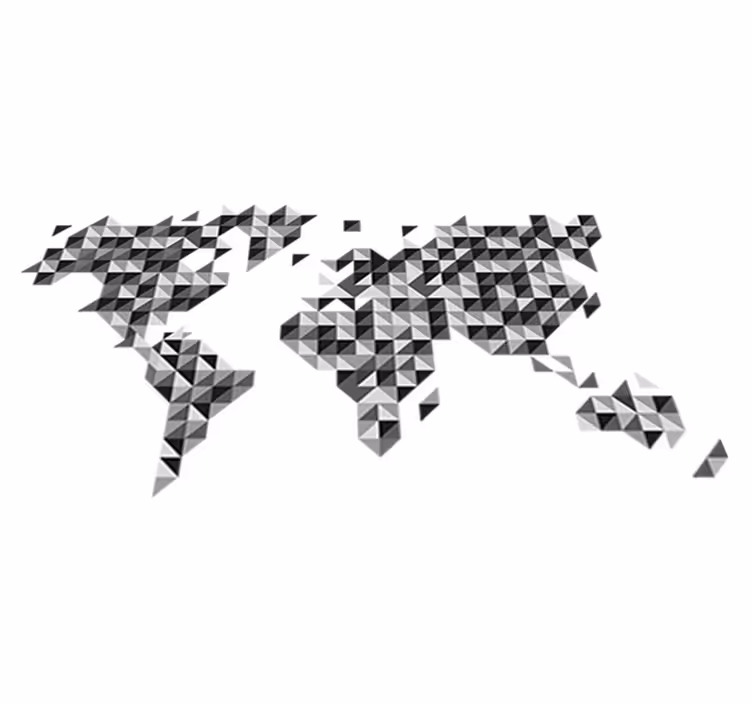 Tapis vinyle carte du monde couleurs grisées - TenStickers