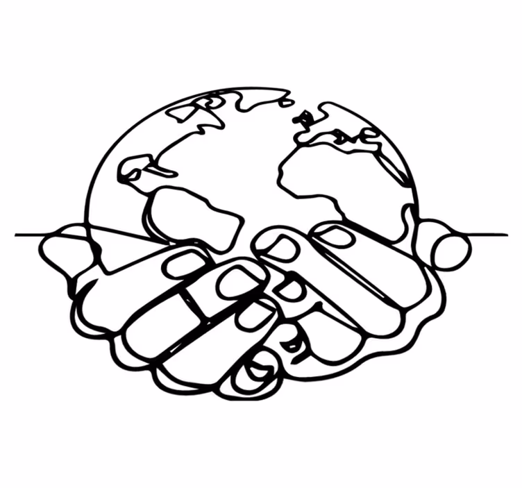 Tapis vinyle carte du monde terre minimaliste - TenStickers