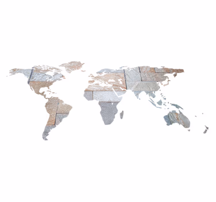 Tapis vinyle carte du monde effet marbre gris - TenStickers