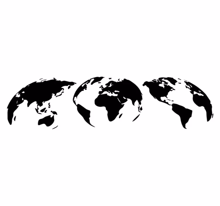 Tapis vinyle carte du monde 3 cartes de continents - TenStickers