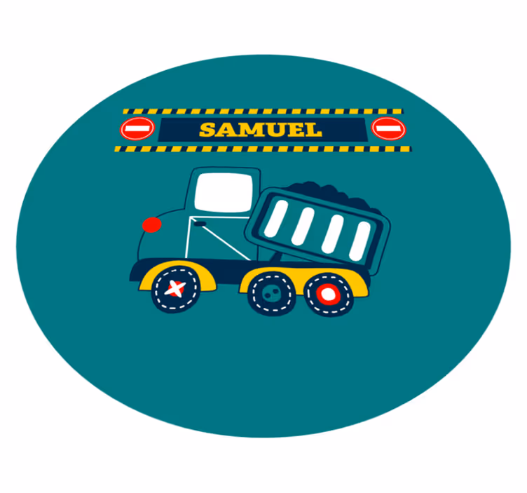Tapis vinyle pour enfants camion de chantier personnalisé - TenStickers