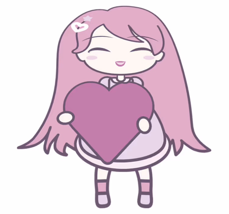 Tapis vinyle pour enfants fille anime apportant l'amour - TenStickers
