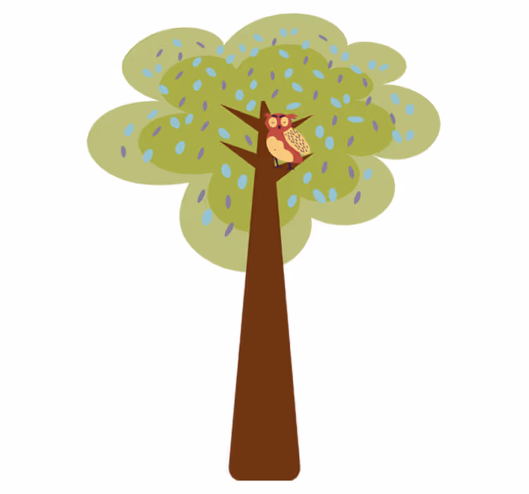 Tapis vinyle pour enfants arbre coloré et hibou - TenStickers