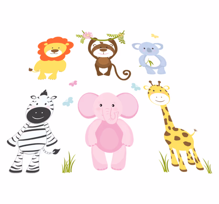 Tapis vinyle pour enfants animaux colorés - TenStickers
