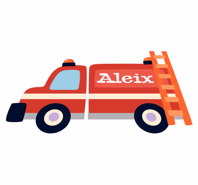 Tapis vinyle pour enfants camion de pompier coloré - TenStickers