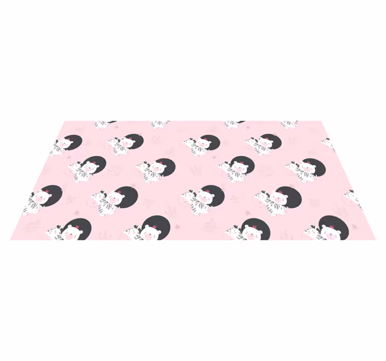Tapis vinyle pour enfants zebra et ours - TenStickers
