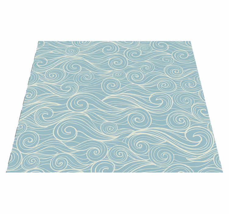 Tapis vinyle salle de bain décor océan avec vagues - TenStickers