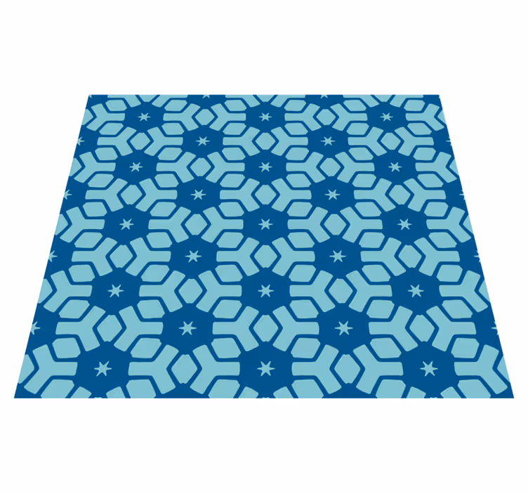 Tapis vinyle salle de bain carreaux bleus - TenStickers