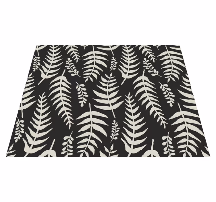 Tapis vinyle salle de bain fougères noires - TenStickers