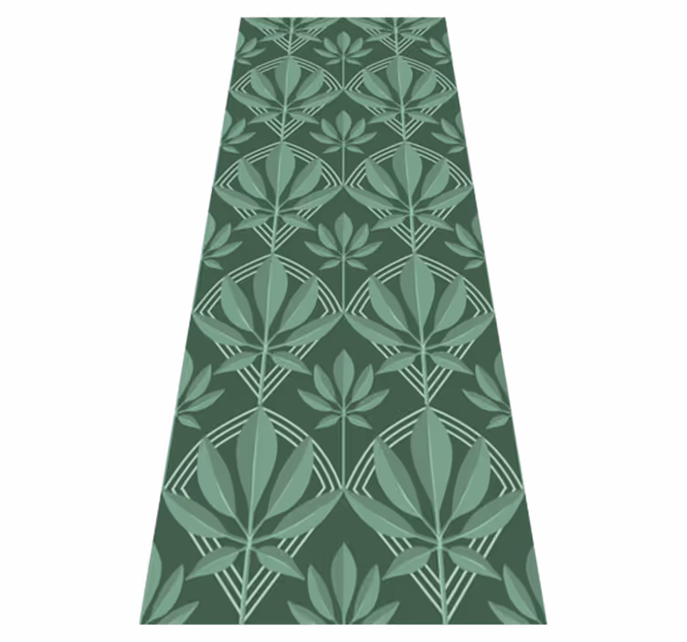 Tapis vinyle salle de bain bouteille verte feuilles - TenStickers