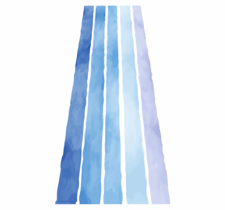 Tapis vinyle salle de bain motif lignes aquarelle bleues - TenStickers