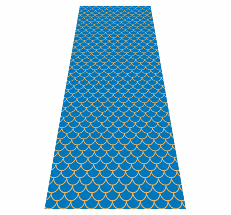 Tapis vinyle salle de bain motif écailles de poisson - TenStickers