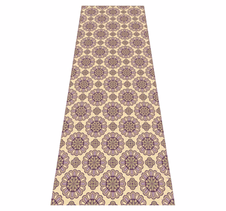 Tapis vinyle salle de bain mandala ethnique violet - TenStickers