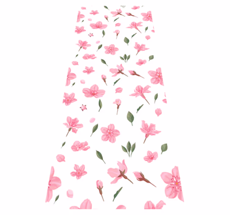 Tapis vinyle salle de bain fleurs pastel rose aquarelle - TenStickers