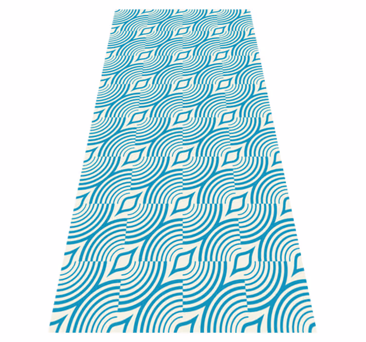 Tapis vinyle salle de bain motif mer lignes bleues - TenStickers