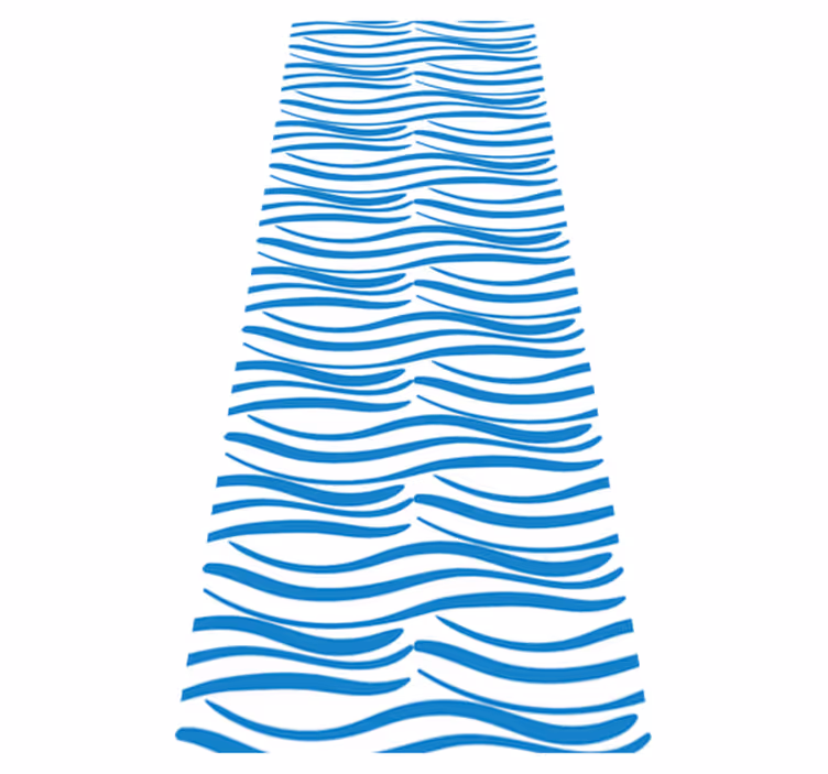 Tapis vinyle salle de bain motif petites vagues - TenStickers
