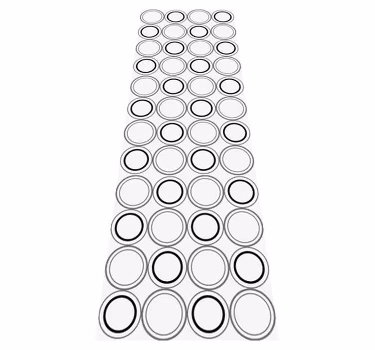Tapis vinyle salle de bain motif cercles noirs et gris - TenStickers