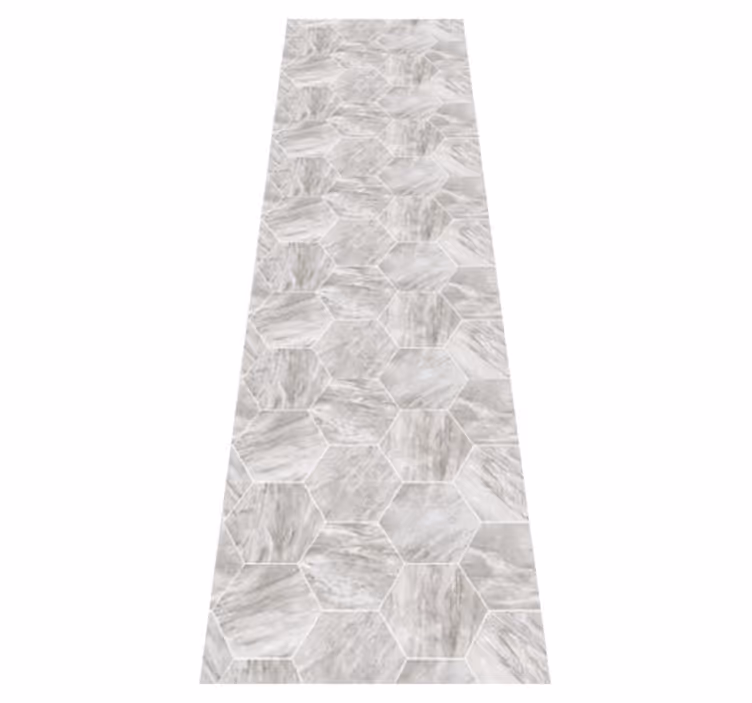 Tapis vinyle salle de bain motif hexagonal marbre or - TenStickers