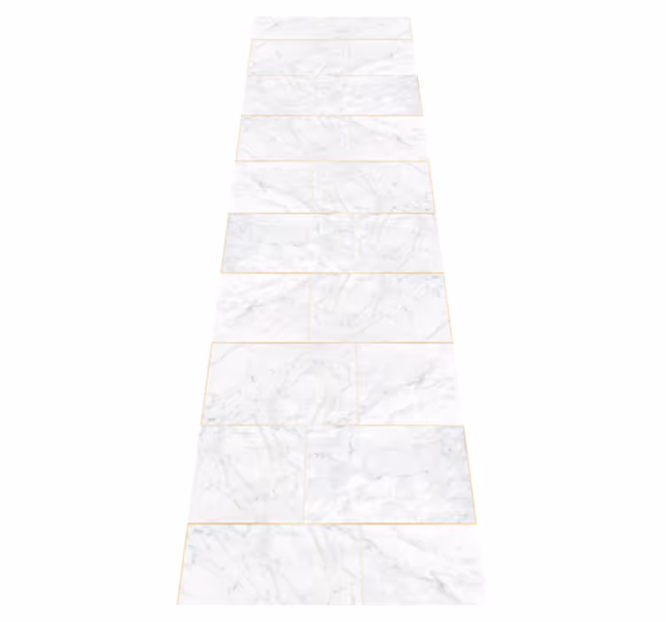 Tapis vinyle salle de bain marbre or tons gris - TenStickers
