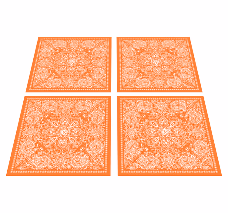 Tapis vinyle salle de bain carrelage paisley - TenStickers