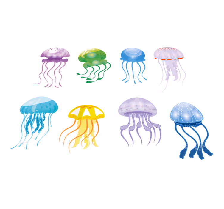 Tapis vinyle salle de bain couleurs méduse - TenStickers