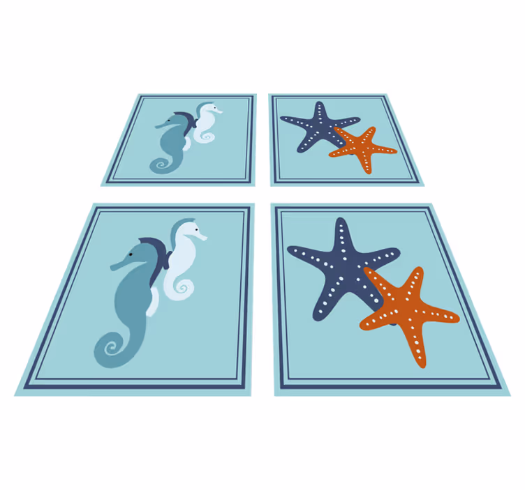 Tapis vinyle salle de bain style marin - TenStickers