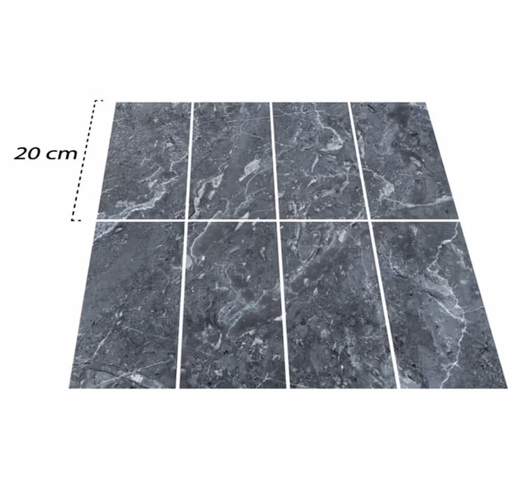 Tapis vinyle salle de bain carrelage marbre gris - TenStickers