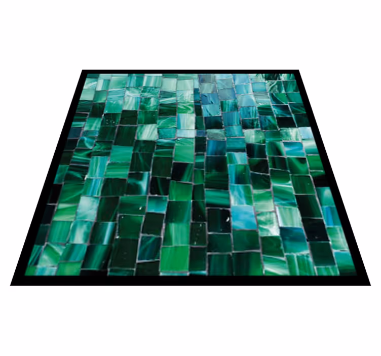 Tapis vinyle salle de bain mosaïque verte dégradée - TenStickers