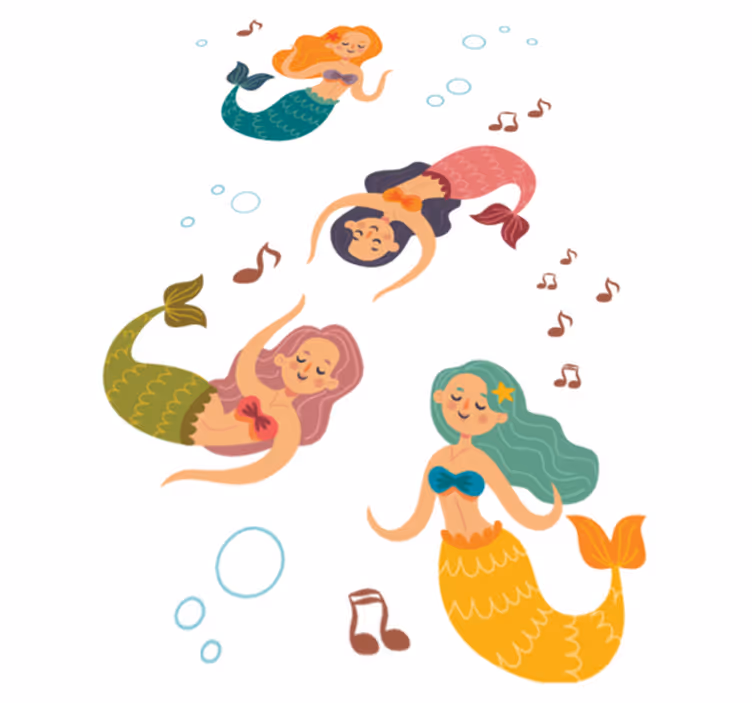 Tapis vinyle salle de bain sirènes dansantes - TenStickers