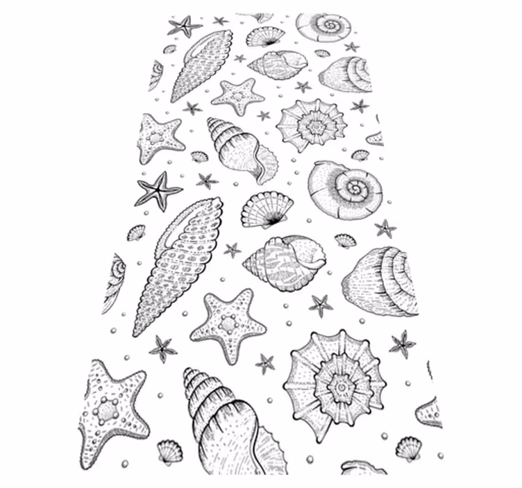 Tapis vinyle salle de bain vie marine et coquillages - TenStickers