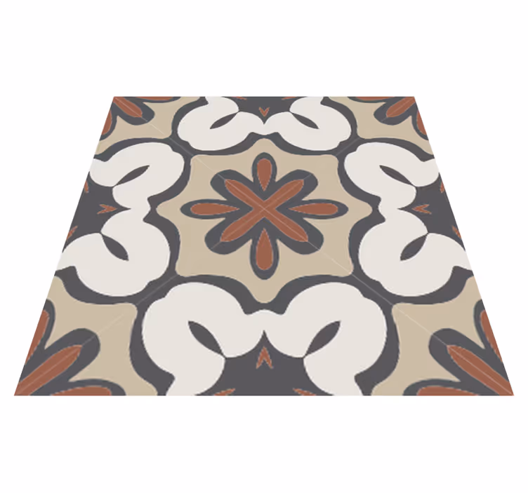 Tapis vinyle salle de bain style gracia brun hydraulique - TenStickers