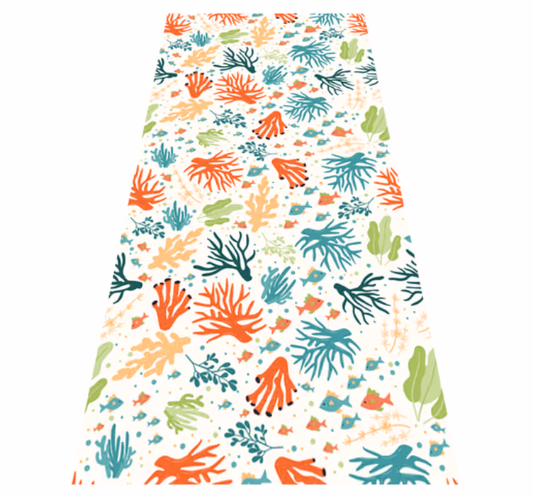 Tapis vinyle salle de bain corail coloré - TenStickers