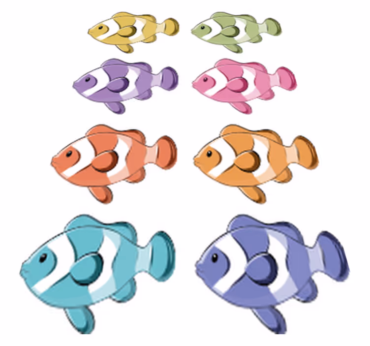 Tapis vinyle salle de bain autocollants poissons clown - TenStickers