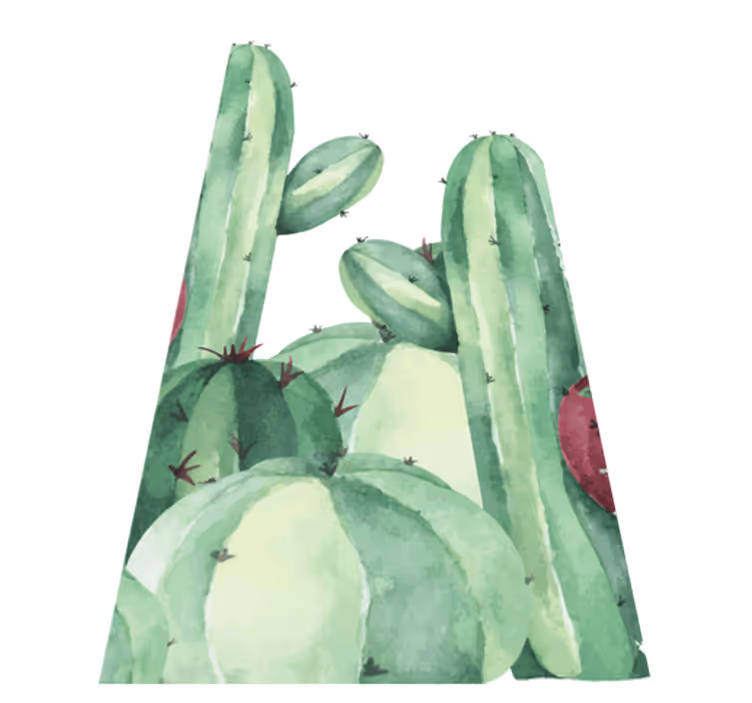 Tapis vinyle salle de bain plantes cactus - TenStickers