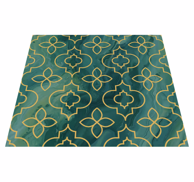 Tapis vinyle salle de bain turquoise - TenStickers